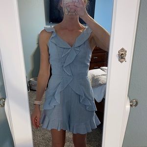 NWOT Blue Linen Romper